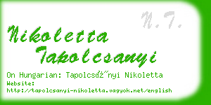 nikoletta tapolcsanyi business card